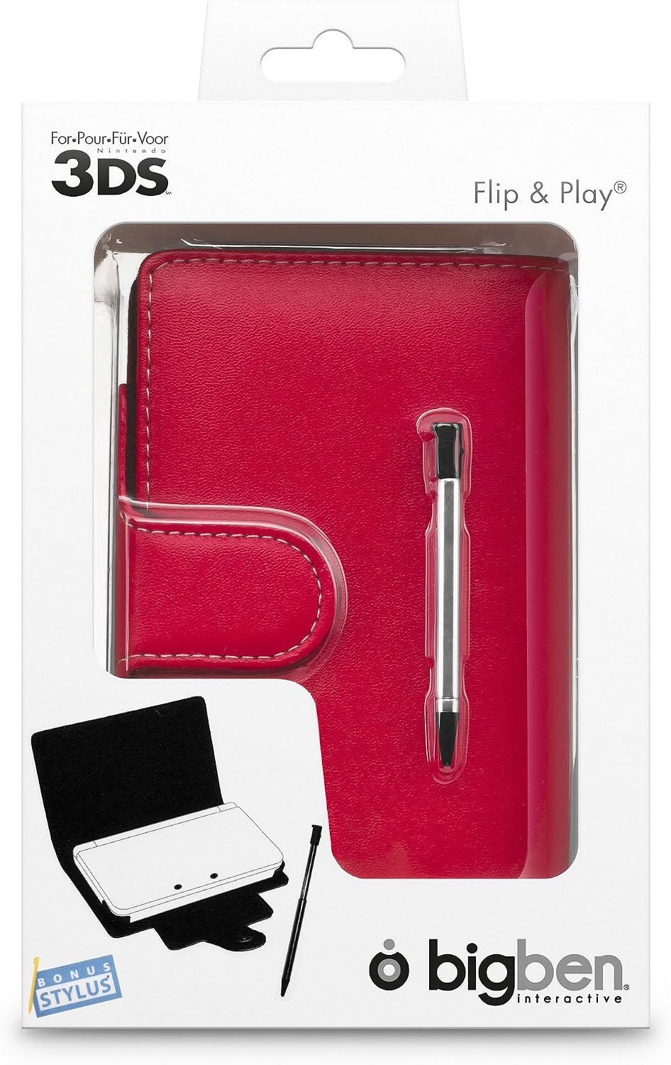 Etui 'Flip & Play' pour Nintendo 3DS - Rouge